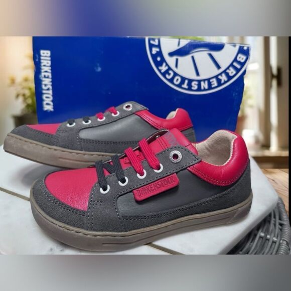 BIRKENSTOCK Kids Astee Leather Supportive ColorBlock Sneaker Shoes Regular Fit - Picture 2 of 15